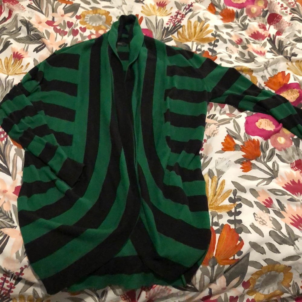 Striped green/black cardigan